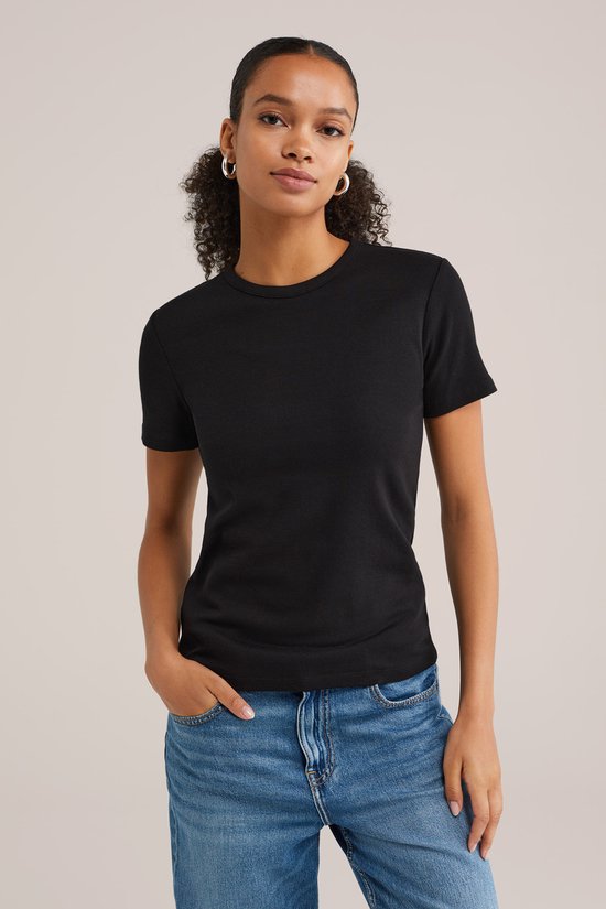 T-shirt côtelé pour femme WE Fashion