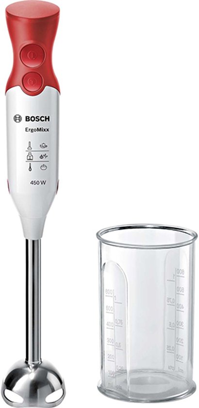 Bosch MSM64110 ErgoMixx - Mélangeur à main avec godet - Rouge Blanc