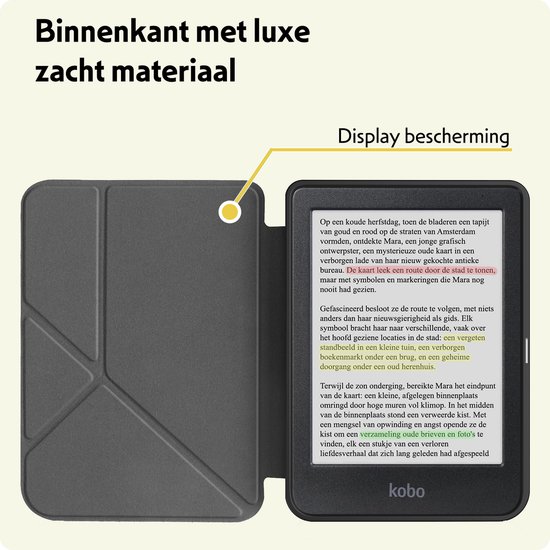 Hoesje Geschikt voor Kobo Clara Colour Hoes Bescherm Hoesje Case Sleep Cover Trifold Met Screenprotector - Hoes Geschikt voor Kobo Clara Colour Hoesje - Roze van Accezz — afbeelding 5
