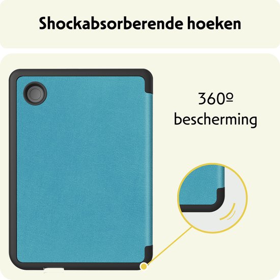 Hoesje Geschikt voor Kobo Clara Colour Hoes Bescherm Hoesje Case Sleep Cover - Hoes Geschikt voor Kobo Clara Colour Hoesje - Turquoise van Merkloos — afbeelding 5