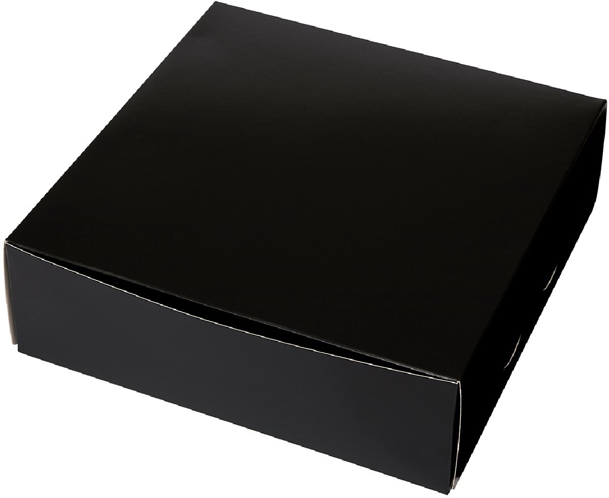 Taartdoos 25x25x8cm. Zwart 3st