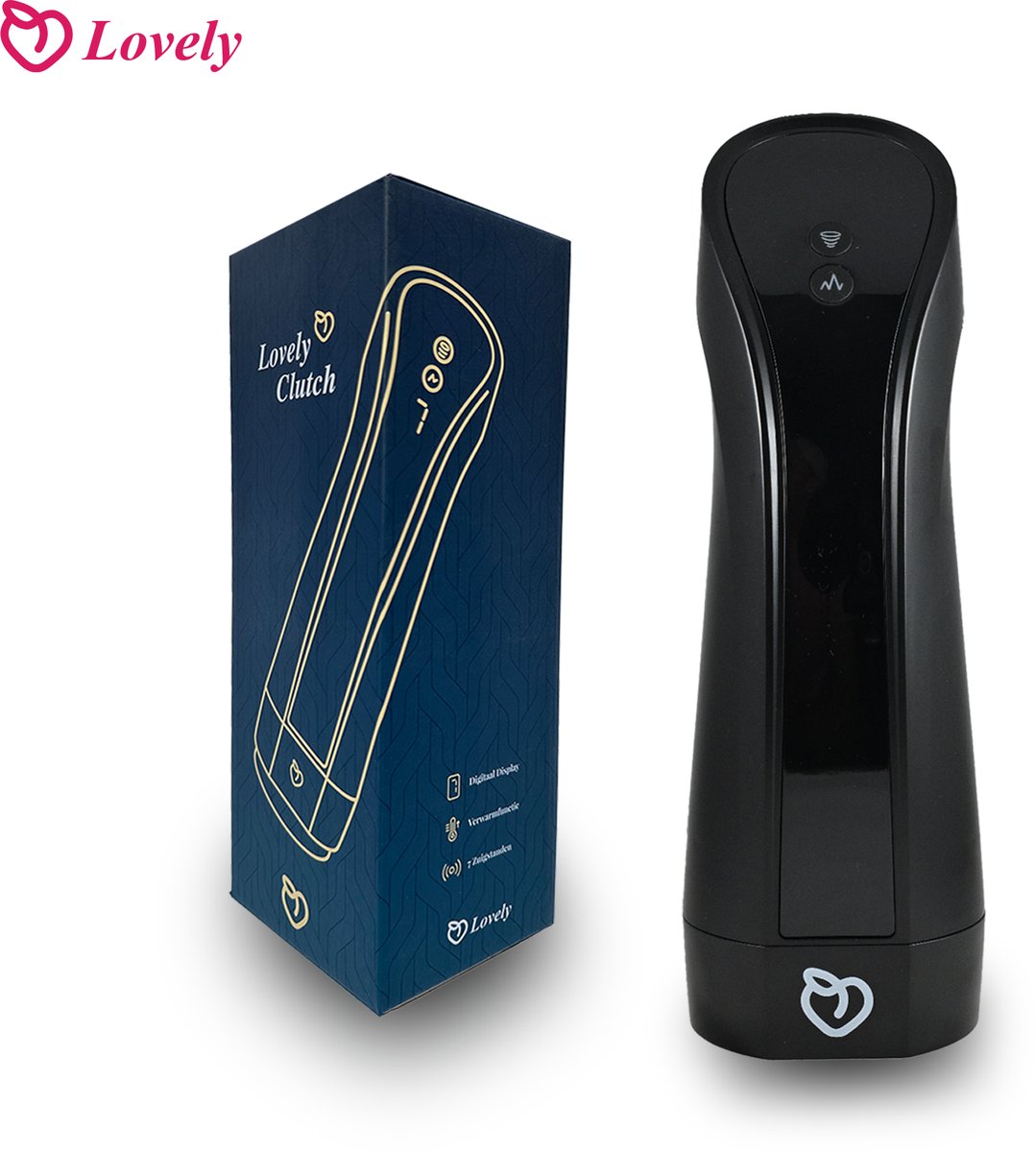 Lovely Clutch– Masturbator Elektrische–Kunstvagina,Seksspeeltje,Stroker met Zuigfunctie, Vibratie & Verwarming voor Mannen