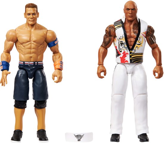 Figurine d'action Mattel WWE Main Event Showdown The Rock Final Boss vs John Cena Pack de 2 Figurine d'action 15 cm