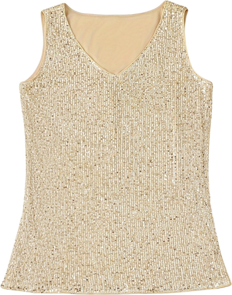 Livano Topje Dames - Kleding - Shirt - Blouse - Kort - Volwassen - Goud