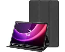 Tablet Hoes Geschikt voor Lenovo Tab P11 Gen 2 | Luxe Tri-Fold Book Case | Kunst Leren Bescherm Hoes | Standaard Functie | Zwart