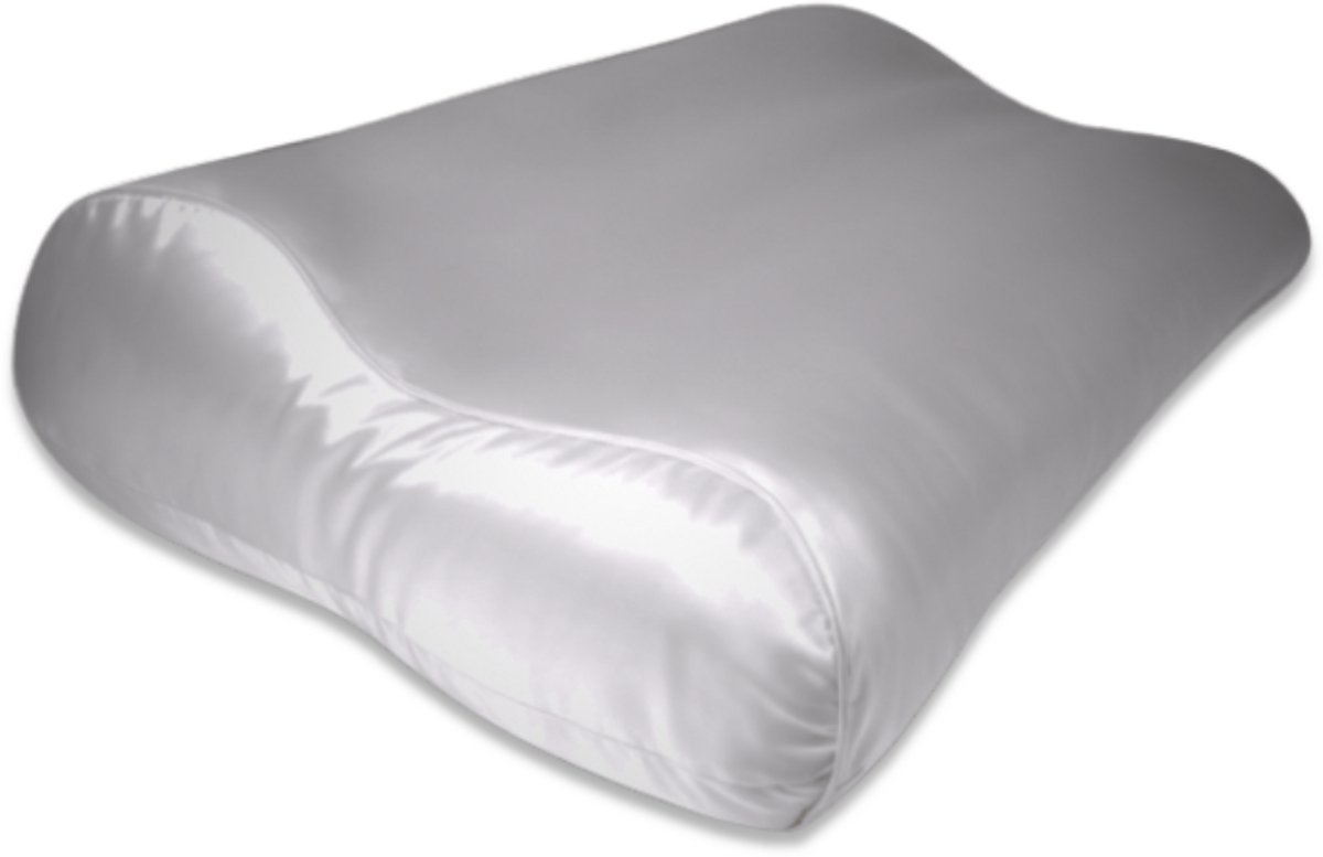 Zijden Kussensloop ergonomisch Pearl Grey - 19MM - Silk Heaven - 40x60cm