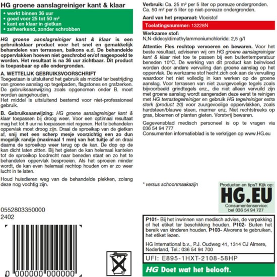 HG Groene Aanslag Reiniger - Kant & Klaar - 5 liter van Merkloos	 — afbeelding 2