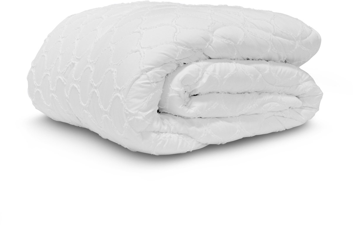 Easy Dekbed Tufted Curve - Wit - 200x200 cm