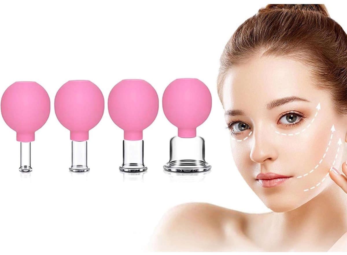 Cupping Set -Gezicht Cupping - Facial Cupping - Face Cupping Set - Cupping Set Massage - Anti Cellulitis Therapie - Premium Kwaliteit - 4 DELIG