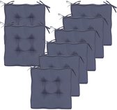 Ibenzoa® Comfortabele Waterdichte Stoelkussens voor Binnen en Buiten, Vierkant 8-delig Set, Donkergrijs
