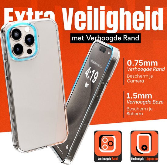 My Case iPhone 15 Pro Max Case Coque transparente résistante aux chocs