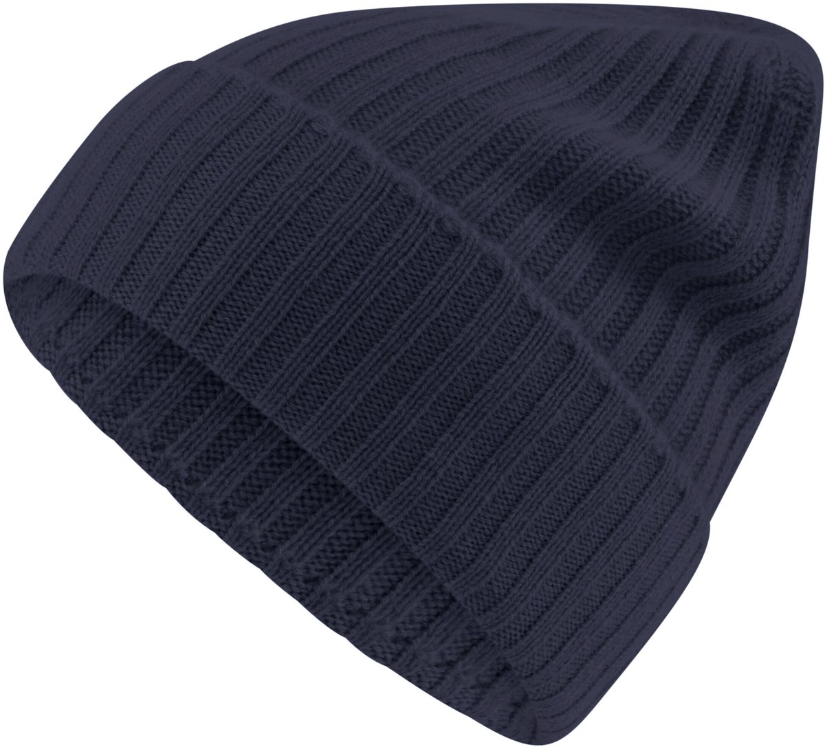 Unisex Basic Ribbed sneldrogend warm kasjmier muts unisex space blue - maat 6116