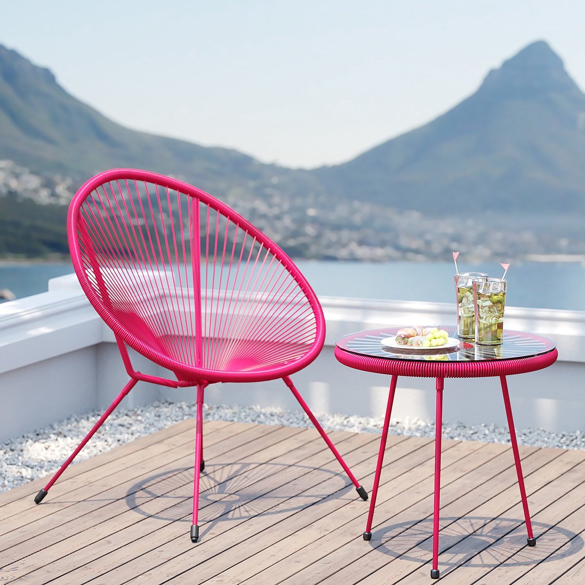 Tuinfauteuil Acapulco Mono roze Kare Design