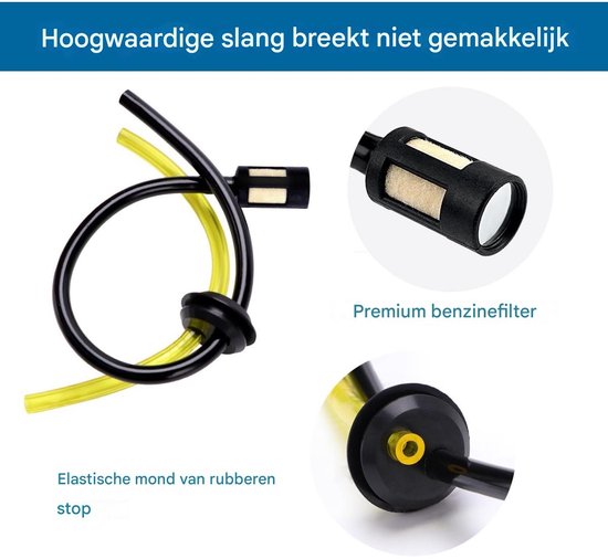 Universele brandstoffilterset - Brandstofslangafdichting - Universele brandstofleiding - Aanzuigbal - Rubberen pakking - Voor grasmaaiers, trimmers, grasmaaiers, heggenscharen - Set van 2 van Merkloos	 — afbeelding 3
