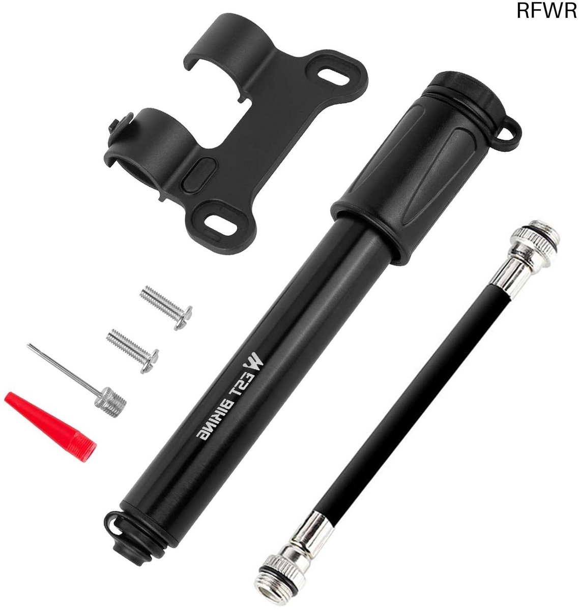 RFWR® Kleine Fietspomp Aluminium met Slang - Hoge Druk Mini Handpomp voor Fiets
