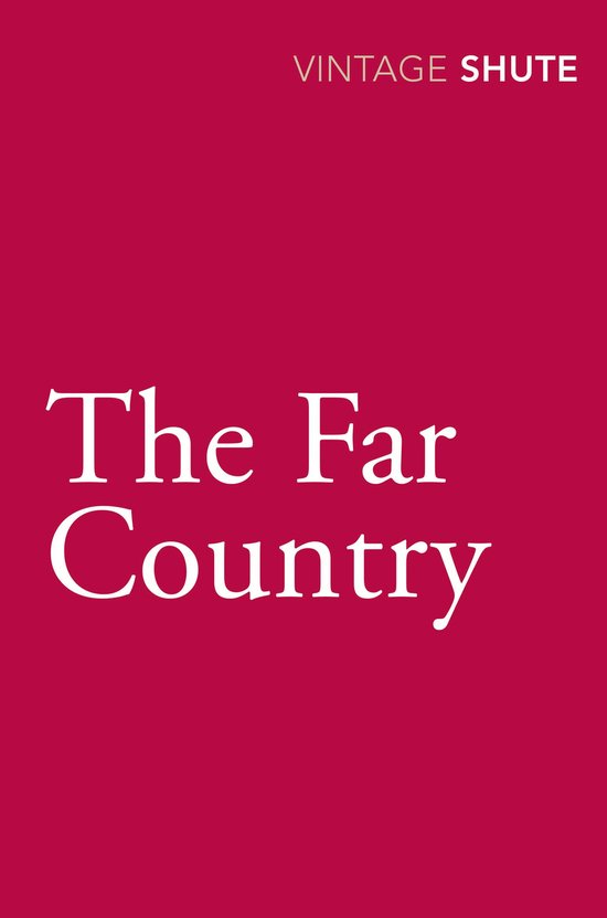 Boekomslag met de titel 'The Far Country' in witte letters op een donkerroze achtergrond.