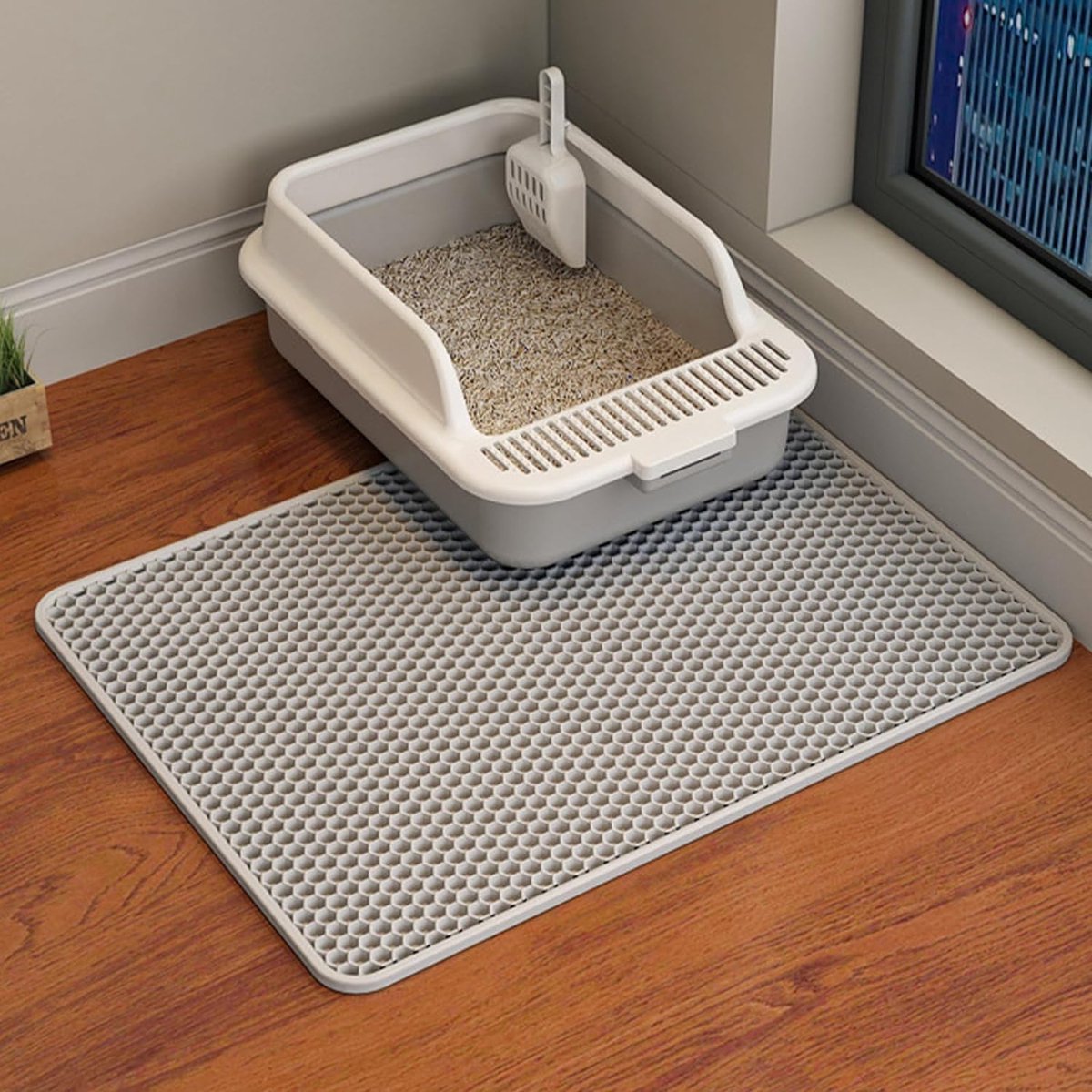 Ibenzoa® Kattenbakmat met Innovatief Dubbellaags Waterdicht Ontwerp voor Hygiënisch Gebruik