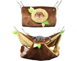 Hammock & tunnel warm bed house for small animals - sugar glider squirrel hamster parrot mice chinchilla flying squirrel rat