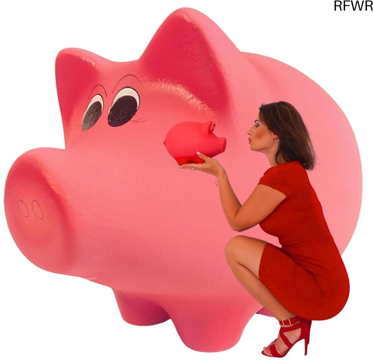 RFWR® Groot Keramisch Spaarvarken XXL - Handbeschilderd Spaarpot voor Kinderen en Volwassenen
