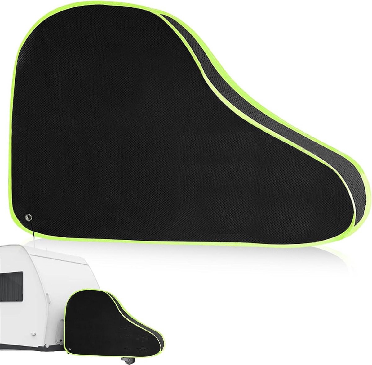 Allecto Plus - Duurzame Disselkap voor Paardenaanhanger en Caravan (110 x 104 cm) met Groene Reflecterende Strepen