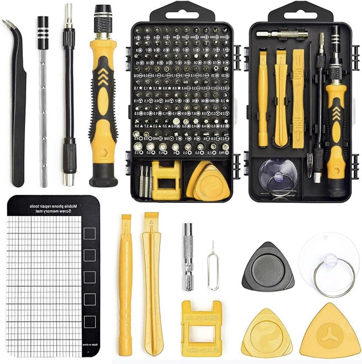 Fine Mechanische Schroevendraaierset 122-in-1 - Modelbouw en Horloge Reparatie - Met 98 Bit - Voor Mobiele Telefoons