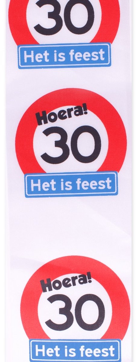 Decoratie sjerp | verjaardag | Hoera! 30 Het is feest tekst | Lengte ca. 72 cm.