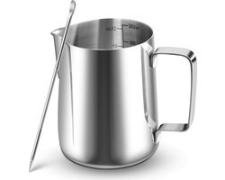 Ibenzoa® Roestvrijstalen melkkannetje met inhoud van 350 ml voor barista's en koffieliefhebbers