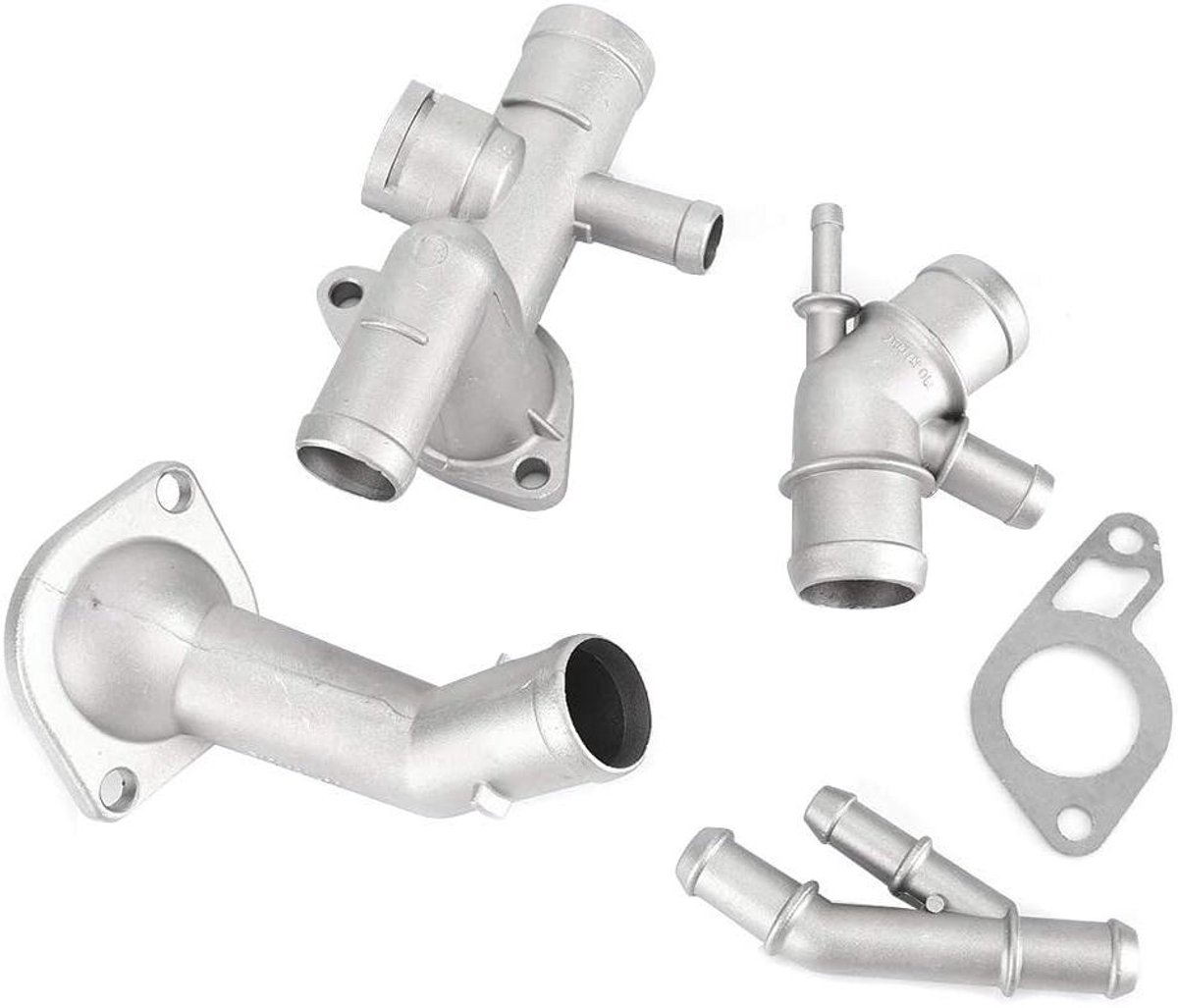 Allecto Plus - Flens Koelvloeistof Slang 4-delige set voor MK4 1.8T 2000-2005 - Aluminimum - Motor Koelvloeistof Slang Flens Kit met 06A121132A