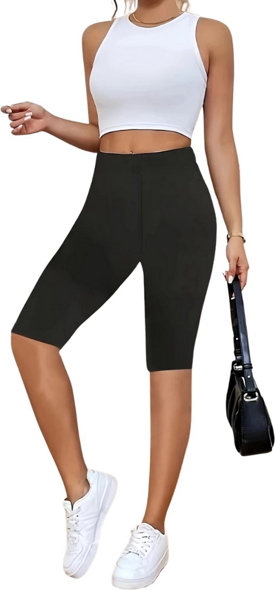 Nivard Biker Short Dames Korte Legging Lange Onderbroek Bikershort Met Pijpjes Zwart