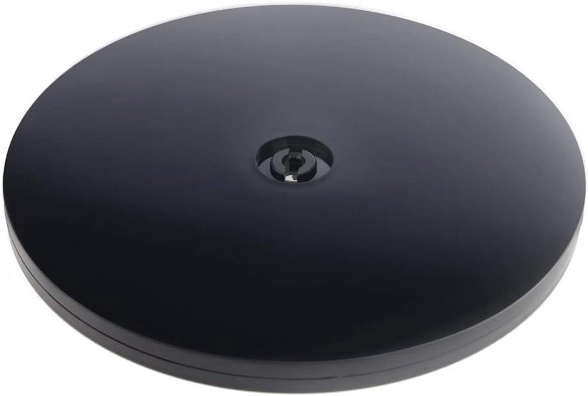 Allecto Plus - 9 Inch Zwarte Lazy Susan Draaiplateau Keukenkast Draaitafel 360° Draaibare Kunststof Draaitafel TV Laptop Computer Monitor Displaystand