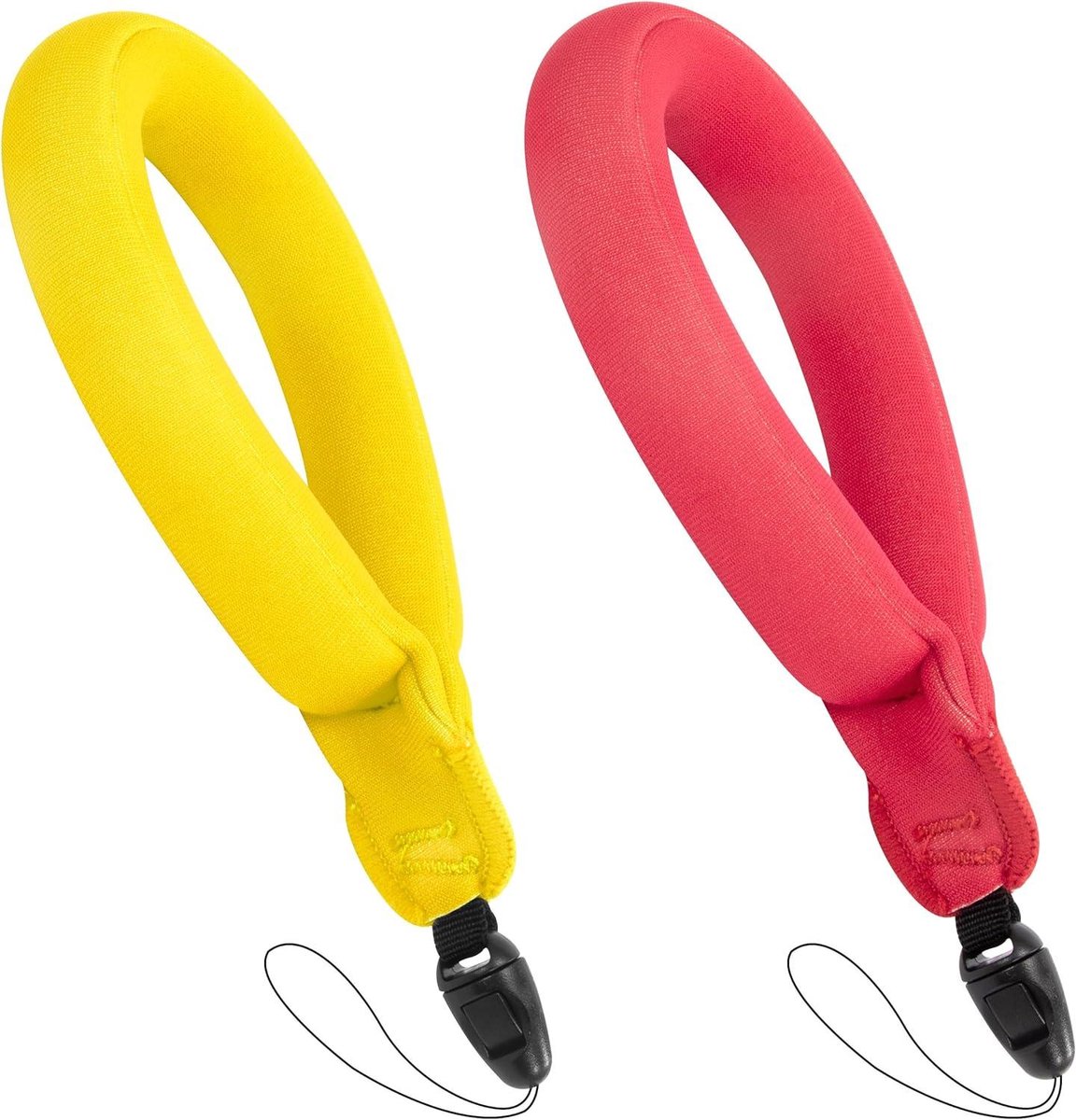 Floating Polsbanden voor Comfortabele Schuim Zwemarmbanden voor Onderwatercamera's 2-Pack (Rood en Geel) - Drijvend, Waterdicht - Een maat, Rood en Geel