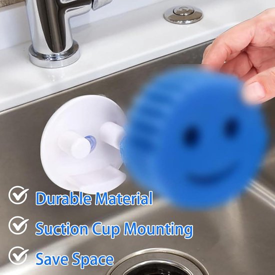 Sponshouder Voor Keuken En Badkamer Met Zuignap - Organiseer Je Smiley Sponzen Vaatwasmachinebestendig
