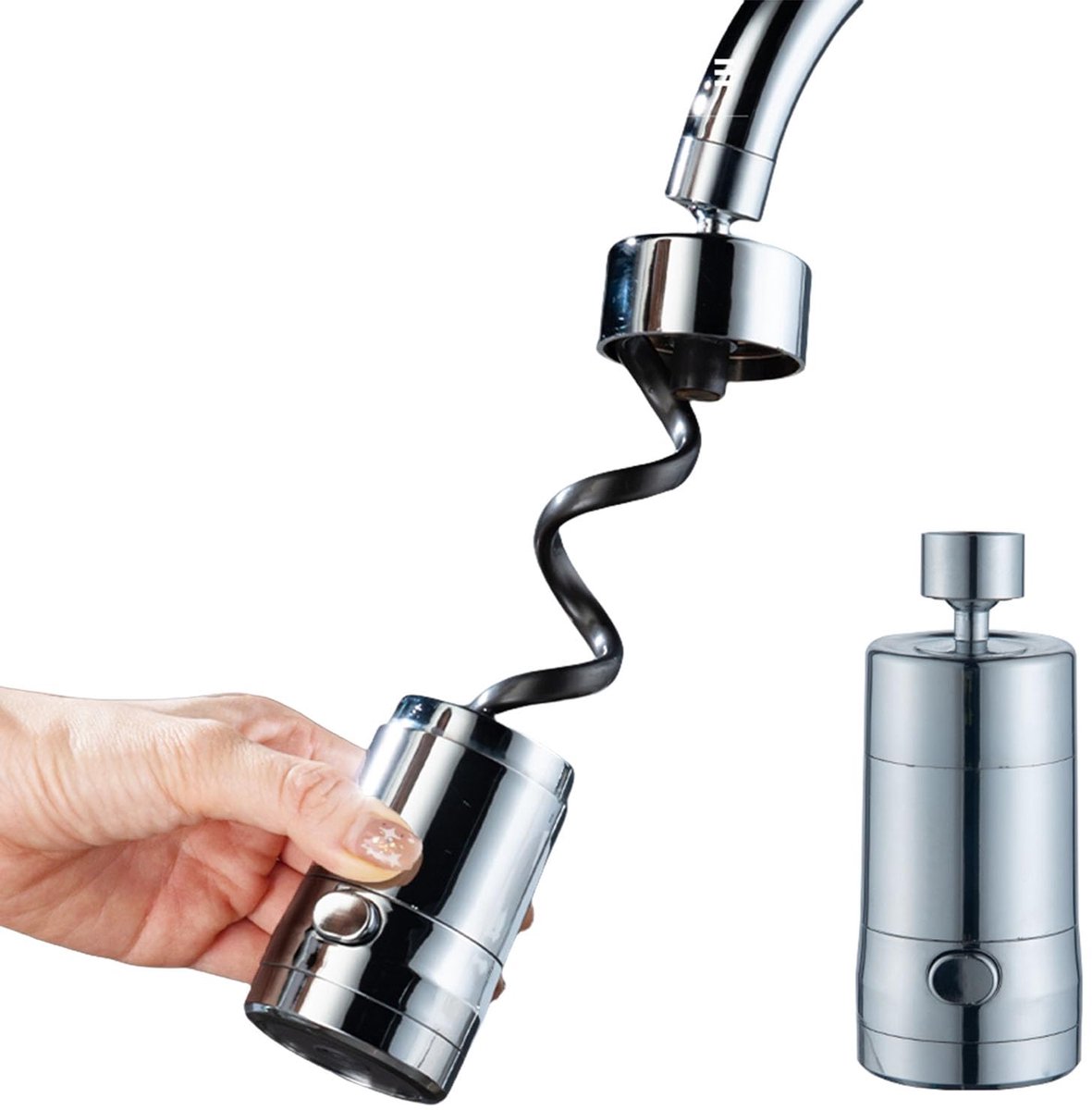 Ibenzoa® Uitrekbare en draaibare kraanaccessoire met twee watermodi voor keuken en badkamer