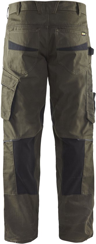 Blaklader Blåkläder 1495 Pantalon de service sans poches à clous-Vert / Noir-C56