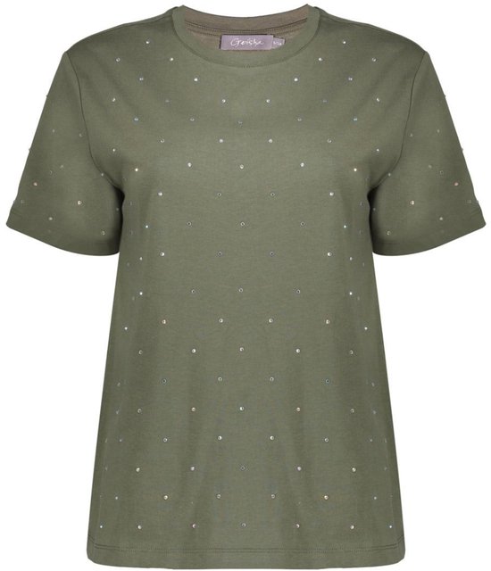T-shirt Geisha avec strass 52562-47 000530 Vert Taille femme - XL