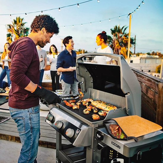1 stuk - aluminiumfolie BBQ-isolatiezak - waterdichte geïsoleerde BBQ-Isolatiezak - opvouwbare en herbruikbare vleesrustzak - met grote capaciteit en ritssluiting - voor buitenbarbecue, roken - om vlees vers te houden - bruin — afbeelding 5