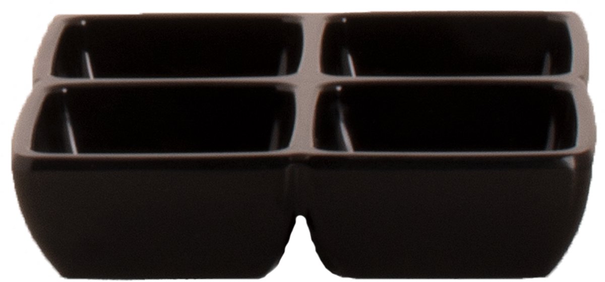 Truyts Schaal 4vaks Melamine 12 x 12 cm Zwart