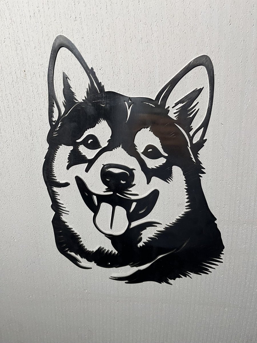 Metalen Hond - Shiba Inu - Wanddecoratie Cortenstaal