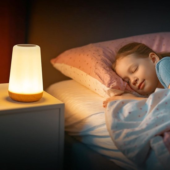 Dimbaar Nachtlampje voor Kinderen - Draagbare en Oplaadbare Tafellamp met Touchbediening- 13 Kleuren & 5 Helderheidsniveaus-voor Slaapkamer en Meer van auxmir — afbeelding 2