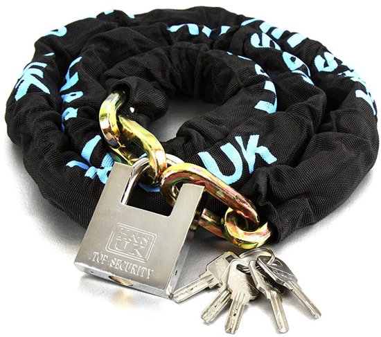 Foto: Trankielo zware beveiligingsketting en hangslot voor fiets of motor anti diefstal 10mm x 2m 5 sleutels inbegrepen
