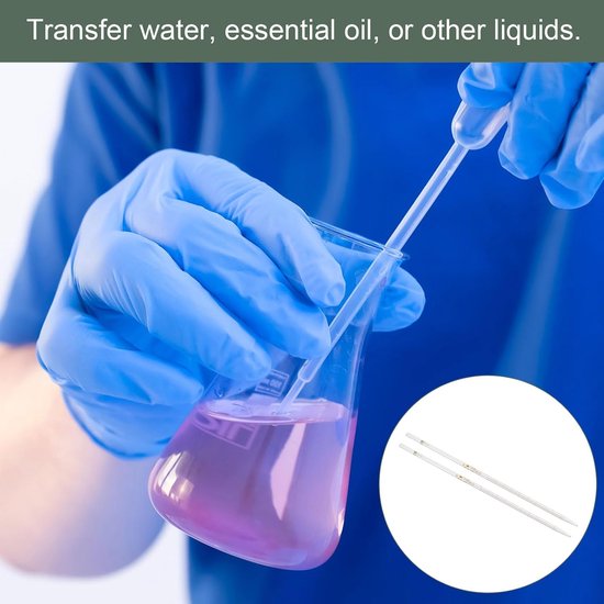 Gegradueerde druppelpipetten - 2 stuks - robuuste pipet van borosilicaatglas voor het
