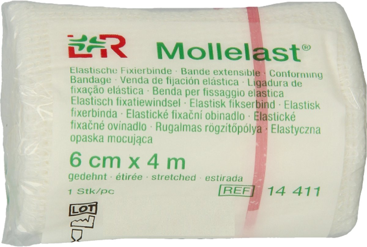 Goedkoopste Mollelast Elastisch hydrofiel windsel 4m x 6cm 1 Stuks
