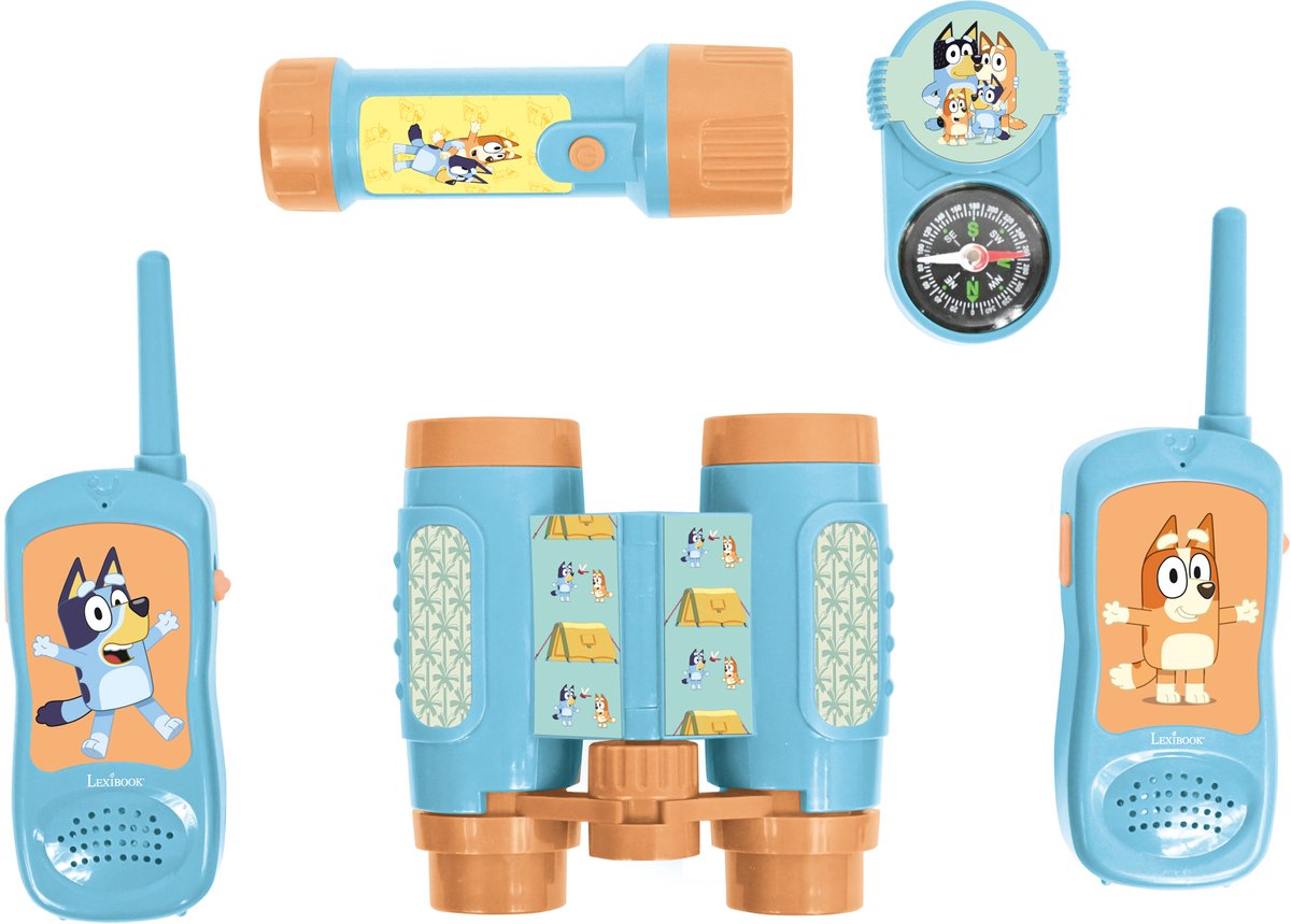 Bluey Avonturenset met walkie-talkies tot 120m, verrekijker en kompas