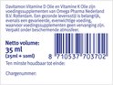 Achterkant van Davitamon duo verpakking met netto volume 35 ml en barcode.