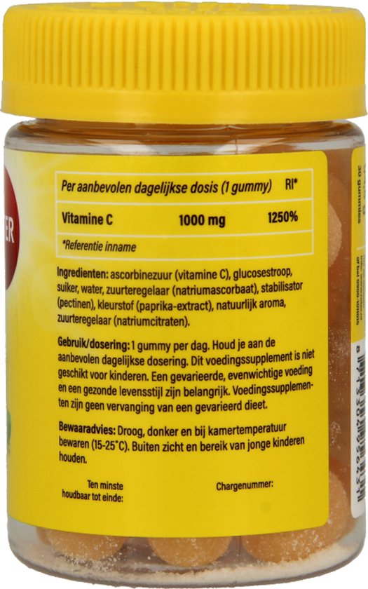 Roter 1000 mg Vitamine C gummy Tasty lemon - Ondersteunt de natuurlijke weerstand - 30 stuks