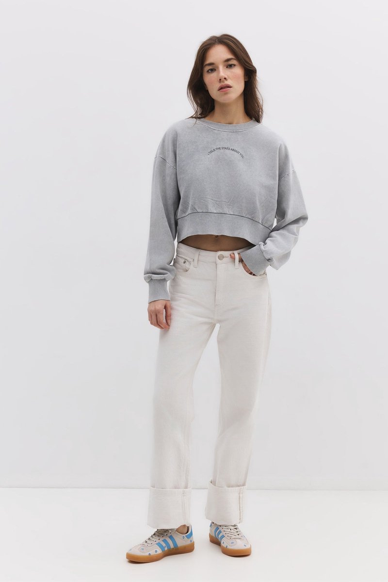 Sweat-shirt brodé en pierre