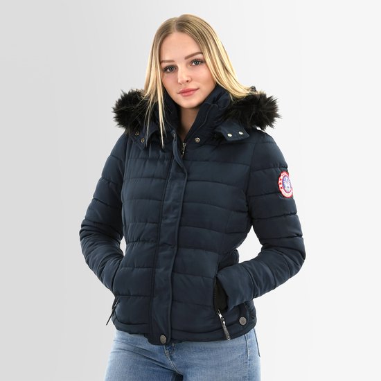 Navahoo Damen Winter Jacke warm gefüttert Teddyfell B361 Militär Grün, 89,90
