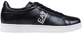 Leather Lace-Up Sneakers with Rubber Sole - Black