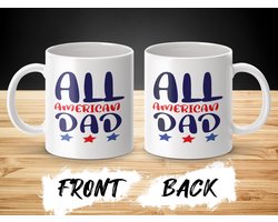All American Dad Mug, Patriotic Dad Gift, Fourth of July Mug, Father's Day Gift Idea, Amerikaanse Vader Mok, Vaderdag Cadeau