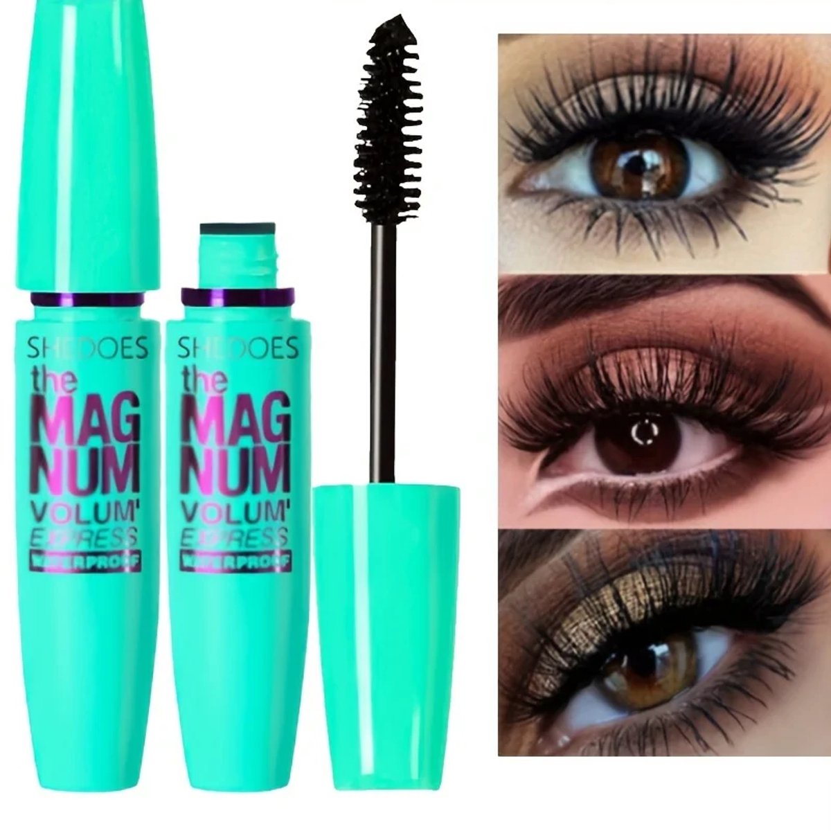 Waterproof mascara | Volume mascara | Lengte mascara | Zwarte mascara | Mascara voor langere wimpers| tube mascara | tubing mascara | She Does Magnum Volum Express Magnum | Waterproof Mascara | 4D Technologie | Zwart